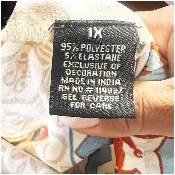 Tolani Collection Wide Leg Lounge Pants 1X Multipattern Artsy Elastic Waist - Picture 6 of 12